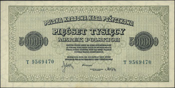 500.000 marek polskich 30.08.1923, seria T i numeracja siedmiocyfrowa, Miłczak 36i, Lucow 440 (R4), piękne