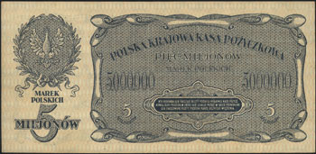 5.000.000 marek polskich 20.11.1923, seria B, Miłczak 38, Lucow 456 (R5)