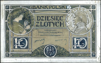 projekt awersu i rewersu banknotu 10 złotych 191