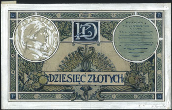 projekt awersu i rewersu banknotu 10 złotych 191