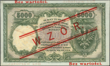 5.000 złotych 28.02.1919, WZÓR, Miłczak 56, Lucow 600 (R5)