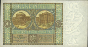 50 złotych 28.08.1925, seria AW., Miłczak 62b, L