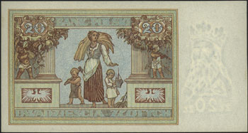20 złotych 20.06.1931, seria DH., Miłczak 72c, Lucow 666 (R0), piękne