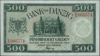 500 guldenów 10.02.1924, seria E, Miłczak G45, R