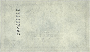 25 guldenów 1.10.1928, jednostronny wzór strony głównej banknotu z perforacją CANCELLED, bez oznaczenia serii i numeracji, Miłczak G47, Ros. 838, rzadkie i dość ładnie zachowane