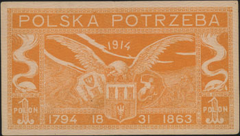 Komitet Obrony Narodowej w Ameryce, 1 polon = 25 centów (1914) \na walkę zbrojną o niepodległość Polski, Lucow 541 (R6)