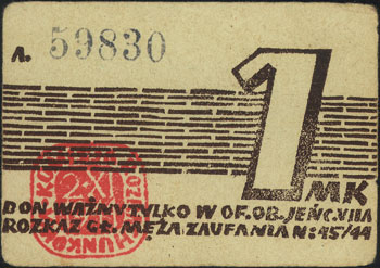 Obóz Jeniecki VII A w Murnau, 10 i 50 fenigów oraz 1 marka 1944, Campbell 3812-3814, łącznie 3 sztuki
