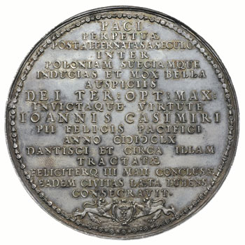 medal na Pokój Oliwski 1660 r., autorstwa Jana H