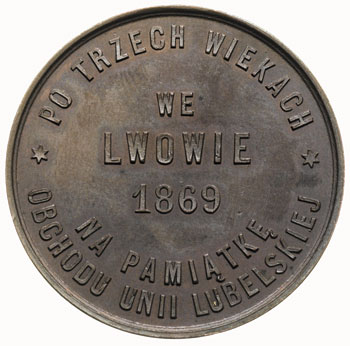 300-lecie Unii Lubelskiej -medal bity we Lwowie 