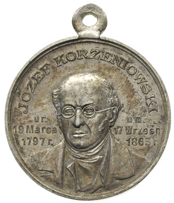 Józef Korzeniowski, -medal z uszkiem sygnowany J