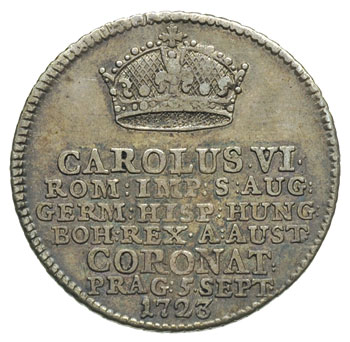 żeton 1723, wybity z okazji koronacji Karola VI 