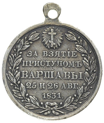medal za zdobycie Warszawy w 1831 roku, srebro 9