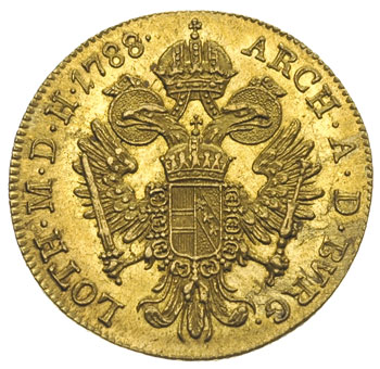 Józef II 1765-1790, dukat 1788 / A, Wiedeń, złoto 3.50 g, Fr. 439, Her. 439, ładnie zachowany