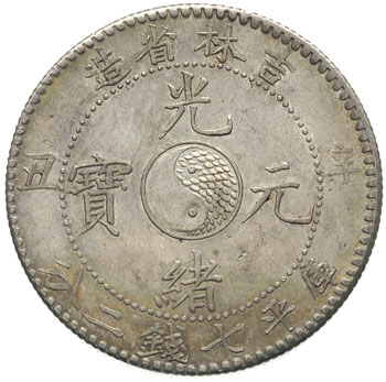prowincja Kirin, 1 dolar 1901, KM. Y183a.1, patyna
