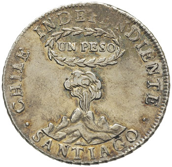 Republika od 1817, 1 peso 1817 / F.J., Santiago,