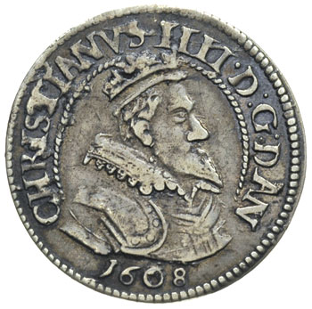 Krystian IV 1588-1648, 8 szylingów 1608, Kopenha
