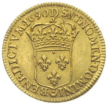 Ludwik XIV 1643-1715, louis d’or typu \a l’ecu\"