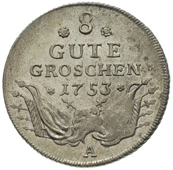 Fryderyk II 1740-1786, 8 gute groszen 1753 / A, Berlin, Olding 18, Schrötter 209, piękny egzemplarz