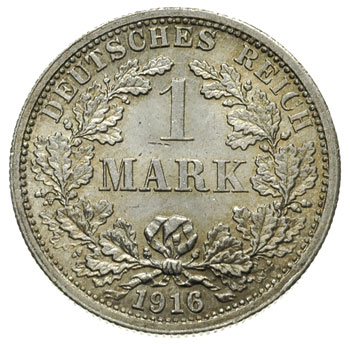 1 marka 1916 / F, Stuttgart, J.17, piękny stan, 