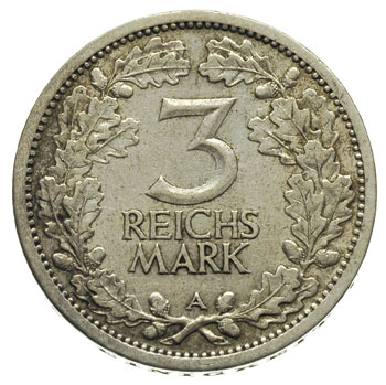 3 marki 1932 / A, Berlin, J.349, nieznaczne ślady czyszczenia
