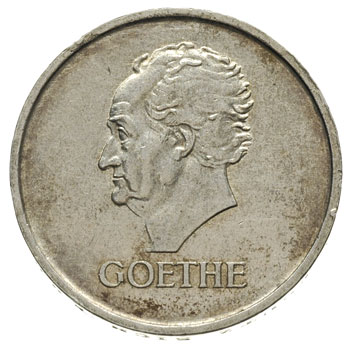 3 marki 1932 / A, Berlin, 100-lecie śmierci Johanna Wolfganga Goethego, J.350, ślady czyszczenia