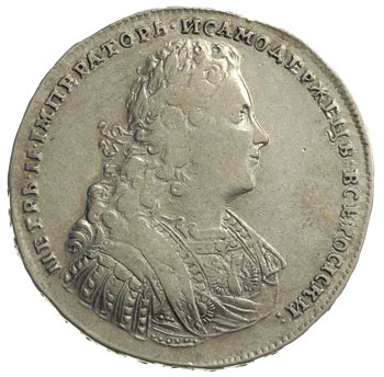 rubel 1728, Kadaszewski Dwor, gwiazda na popiersiu, Diakov 43, Jusupov 18