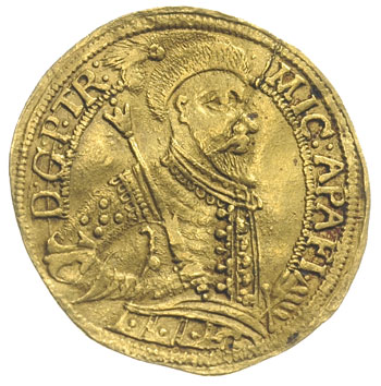 Michał Apafi 1661-1690, dukat 1685, Fogaras, złoto 3.41 g, Resch 257, minimalna wada krążka, bardzo rzadki, patyna