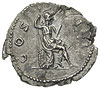 Hadrian 117-138, denar 125-128, Rzym, Aw: Popiersie cesarza w prawo, Rw: Roma siedząca na zbroi i ..