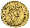 Gracjan 367-383, solidus 378-383, Mediolan, Aw: Popiersie cesarza w perłowym diademie w prawo, Rw:..