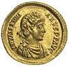 Walentynian II 375-392, solidus 378-383, Konstantynopol, oficyna Γ, Aw: Popiersie cesarza w rozetk..