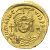 Maurycy Tyberiusz 582-602, solidus wagi 23 silikw, Antiochia, oficyna H, Aw: Popiersie cesarza w h..