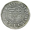 Władysław II Jagiellończyk 1490-1516, denar 1512, Krzemnica, na rewersie w polu K-G, Huszar 811