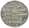 trojak 1590, Ryga, awers Iger R.90.1.c, rewers Iger R.90.1.d, bardzo ładny