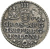 trojak 1594, Malbork, rzadka odmiana z pierścieniem dzielącym datę, Iger M.94.3.a (R3), T. 4, ciem..