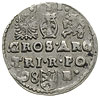 trojak 1598, Bydgoszcz, odmiana z datą po lewej stronie herbu, omyłkowo zamiast cyfry 9 cyfra 0, I..