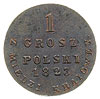 1 grosz polski z miedzi krajowej 1823, Warszawa, odmiana z węższą koroną, Plage 213, \nowe bicie, ..