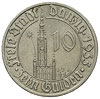 10 guldenów 1935, Berlin, Ratusz Gdański, Parchimowicz 69, drobne rysy w tle, ale rzadkie i dość ł..