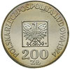 200 złotych 1974, Warszawa, XXX LAT PRL, Parchimowicz 304.b, moneta wybita stemplem lustrzanym, rz..
