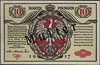 10 marek polskich 9.12.1916, \Generał, \"biletów, jednostronne WZORY strony głównej z nadrukiem MU..
