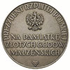 medal na pamiątkę Złotych Godów Małżeńskich autorstwa Józefa Aumillera 1937 r, Aw: Popiersie prezy..