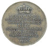 żeton 1790, wybity z okazji objęcia przez Leopolda II współrządów, Aw: Lew czeski w lewo i napis O..