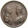 Ludwik XV i Maria Leszczyńska -medal zaślubinowy 1725, sygn DU VIVIER, Aw: Popiersia małżonków zwr..