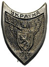 pamiątkowa odznaka \Ukraina 1917\"; Archanioł Rusi trzyma miecz i tarczę z herbem woj. ruskiego (l..