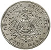 Fryderyk Franciszek II 1842-1883, 5 marek 1904 / A, Berlin, wybite z okazji zaślubin z Aleksandrą,..