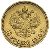 10 rubli 1910 / ЭБ, Petersburg, złoto 8.60 g, Kazakov 376, rzadki rocznik, bardzo ładnie zachowane