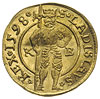 Rudolf II 1576-1608, dukat 1598 / K-B, Krzemnica, złoto 3.44 g, Huszar 1002, gięty, na rancie zaci..