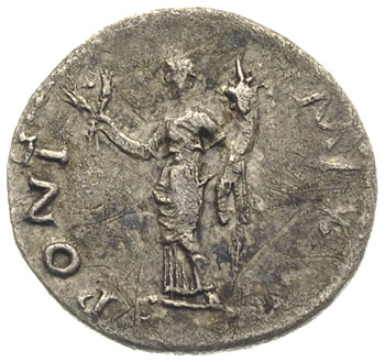 Otto 69, denar, Rzym, Aw: Popiersie cesarza w prawo, napis IMP OTHO CAESAR AVG TR P, Rw: Ceres stojąca w lewo, trzymająca dwa kłosy zboża i róg obfitości, napis PONT MAX, srebro 3.20 g, RIC 20 (jako aureus), rzadki denar cesarza panującego niespełna 3 miesiące