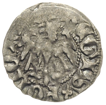 Władysław Jagiełło 1386-1434, półgrosz koronny, Aw: Korona, bez liter pod nią, Rw: Orzeł, srebro 1.48 g, lekko niecentrycznie wybity