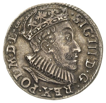 trojak 1588, Olkusz, odmiana z literami CR przy koronie, Iger O.88.7.a (R6), bardzo rzadka moneta w ładnym stanie zachowania, patyna