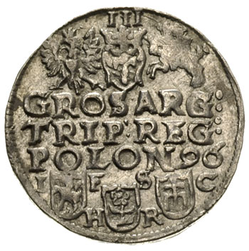 trojak 1596, Bydgoszcz, data na rewersie i liter